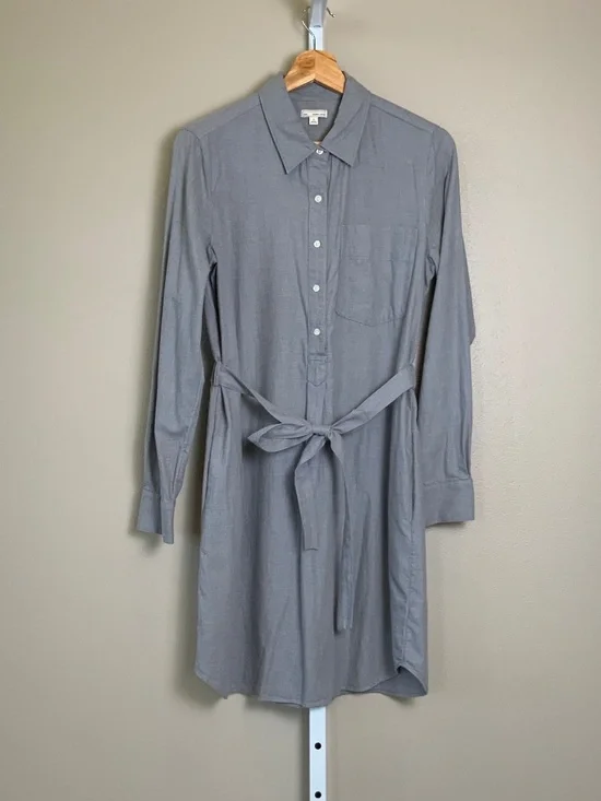 GAP Belted Flannel Shirtdress - Picture 1 of 16